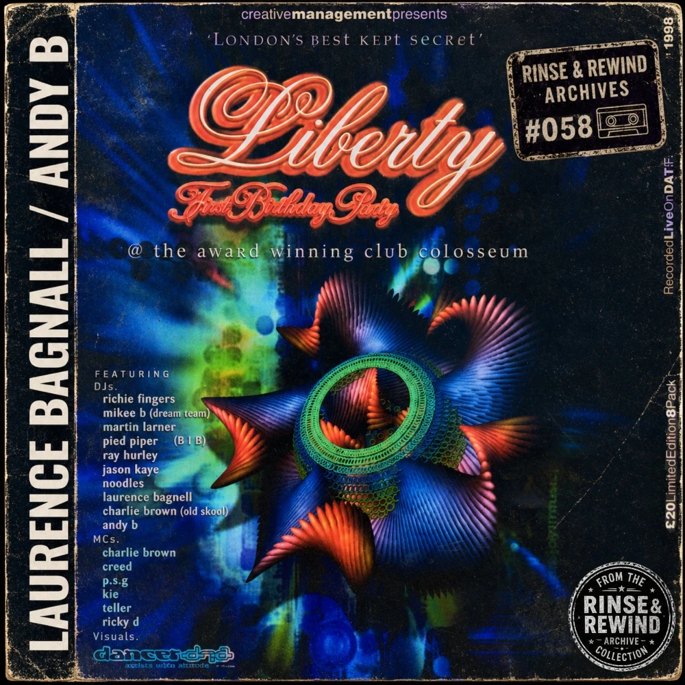 R&R Archives #058 · Laurence Bagnall / Andy B · MCs: Teller, Sparks & Charlie Brown · Club Liberty's 1st Birthday Party · 25th September 1998 · UK Garage